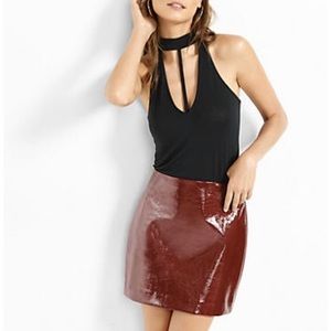 Patent leather skirt